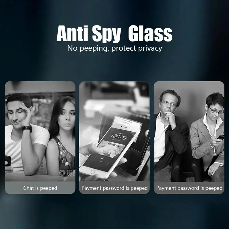 3PCS Anti-Spy Glass for IPhone 16 15 14 13 12 11 Pro Max Privacy Screen Protector for IPhone 13Mini 14 Plus 14Pro Glass 15 16E - Image 3