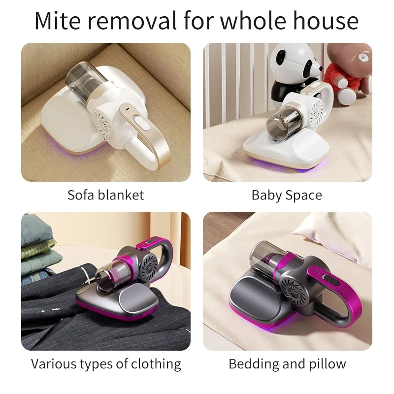 5 in 1 Wireless Handheld Vacuum Cleaner Mite Remover for Home Bed Mattress Sofa Carpet Deep Robot Mite Cleaning Machine - Image 6