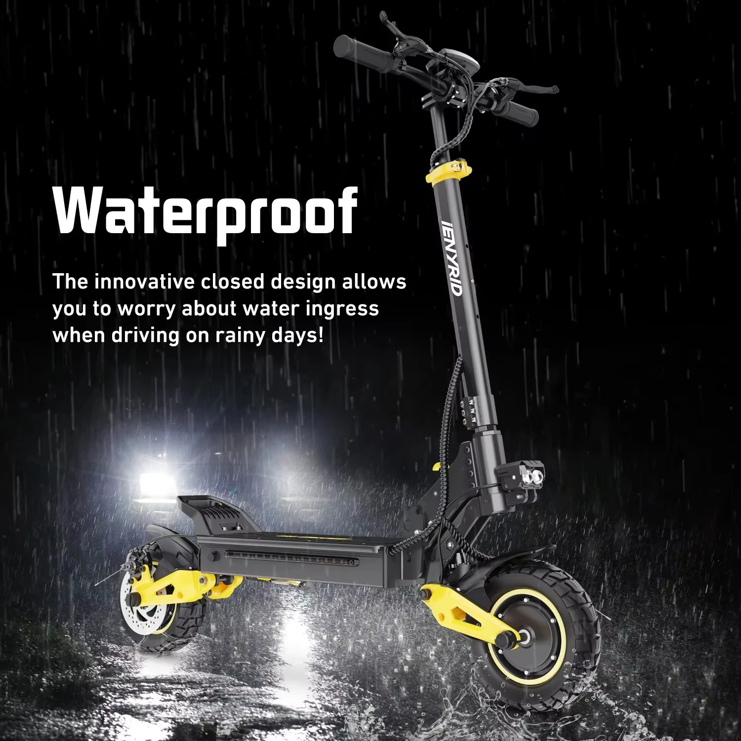 IENYRID IE-ES1 E-Scooter 2400W Dual Motor 48V20.8AH Electric Scooter 10 Air off-road Tires Waterproof Design Electric Skateboard - Image 6