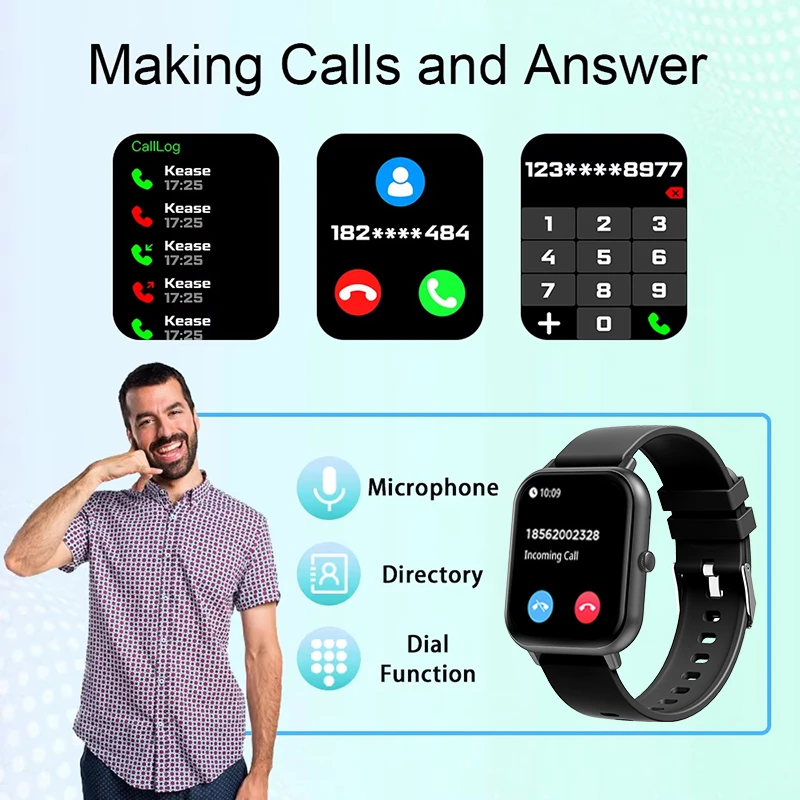 For Xiaomi 2025 New Smart Watch Men Bluetooth Call Fitness Tracker Heart Rate IP68 Waterproof Smart Watch Men Women IOS Android - Image 3