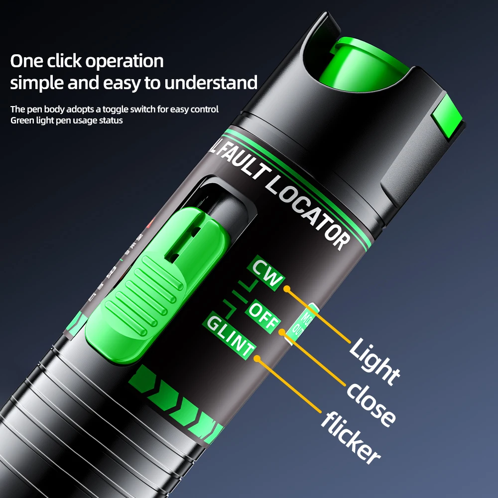 SAIVXIAN Visual fault locator Rechargeable Fiber Optic Green Light Pen 15/30MW Fiber Optic Tester Strong Light Passage Pen Test - Image 3