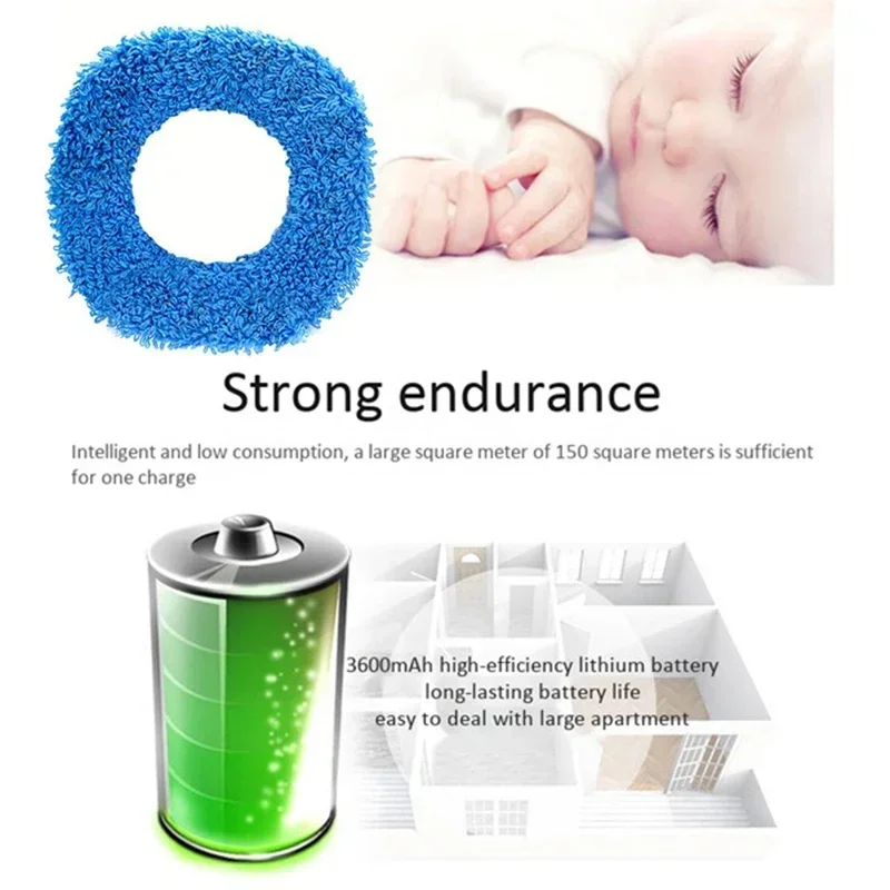 Smart Mopping Robot, Auto - Rotating Wet & Dry Mop, Hidden Handle & Low - Noise, Home/Pet/Lazy Cleaning Helper Electric Mop - Image 5