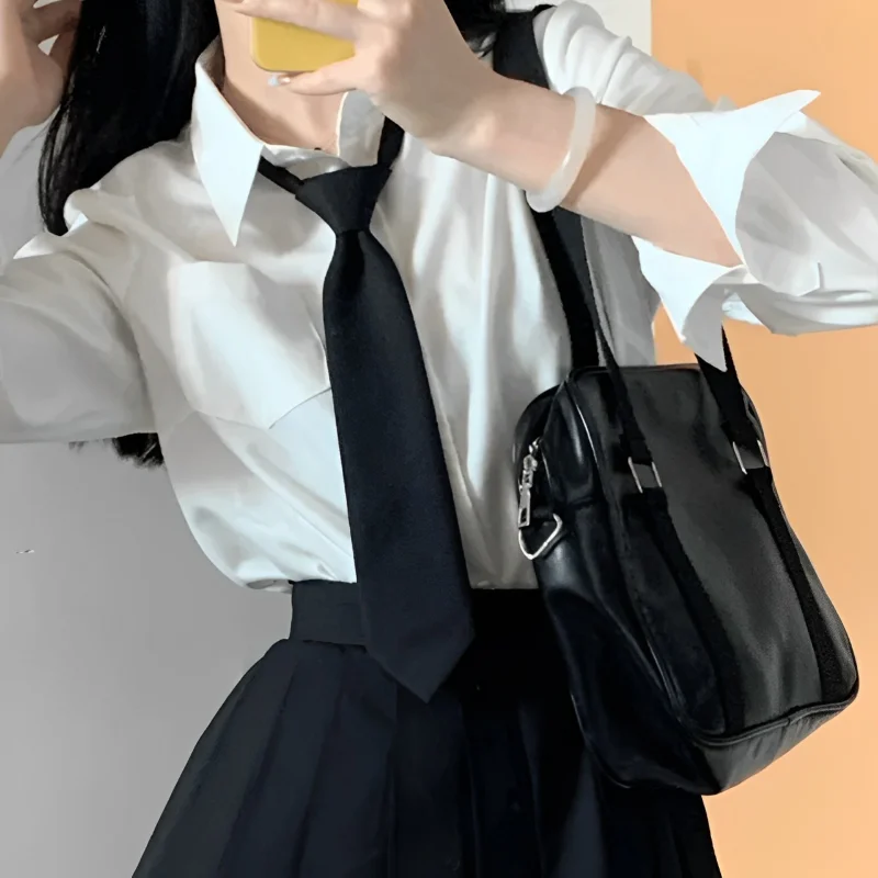 Unisex Black Simple Clip on Tie Security Tie Uniform Shirt Suit Neckties Steward Matte Funeral Lazy Neck Ties Students - Image 5