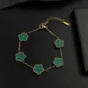 Mussel five-leaf plum blossom stainless steel women’s exquisite chain bracelet, 18K gold plated, light luxury, lucky jewelry