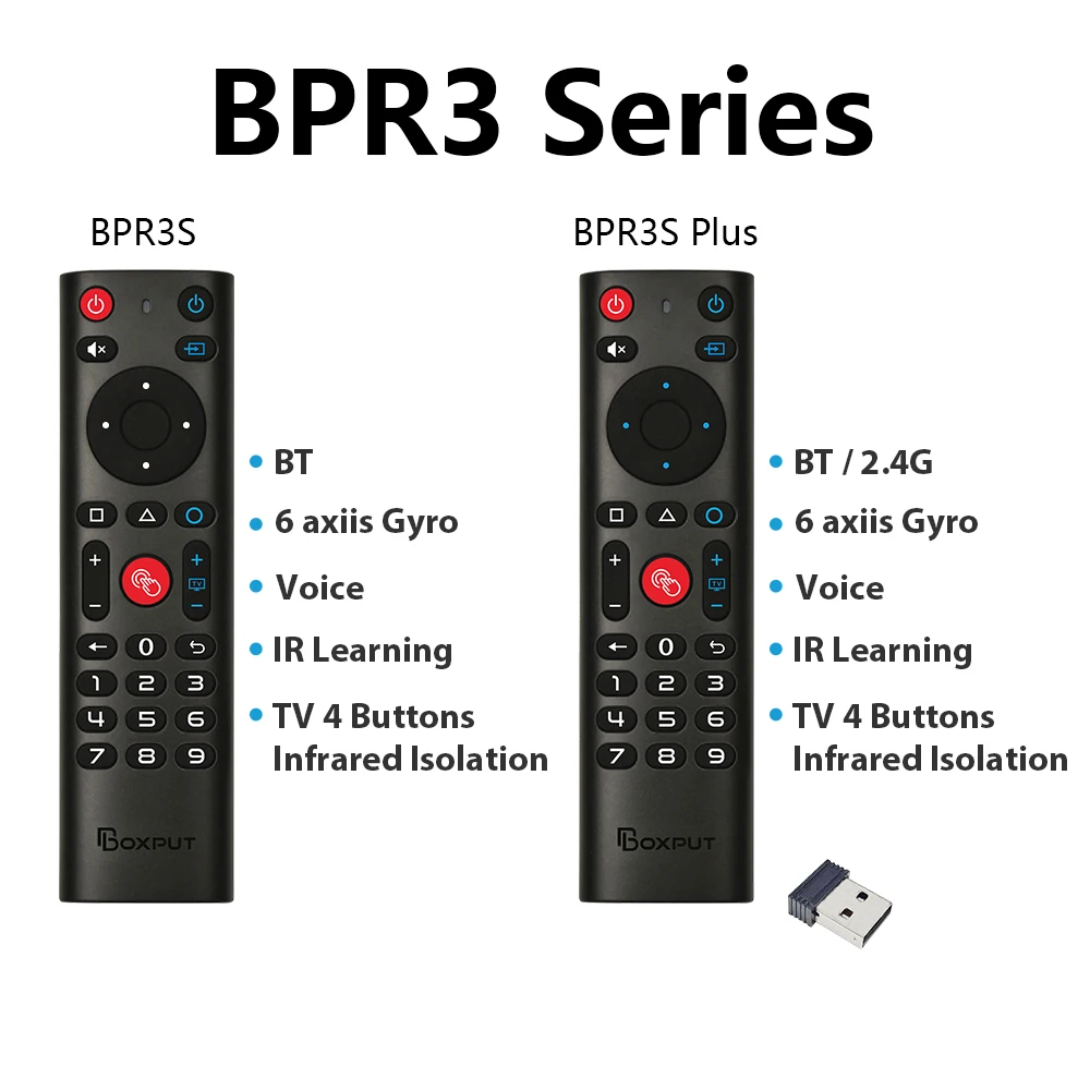 BPR3S PLUS BT Air Mouse Voice Function IR learning TV 2.4G Wireless Remote Controller With Gyroscope for Android TV Box/PC - Image 4