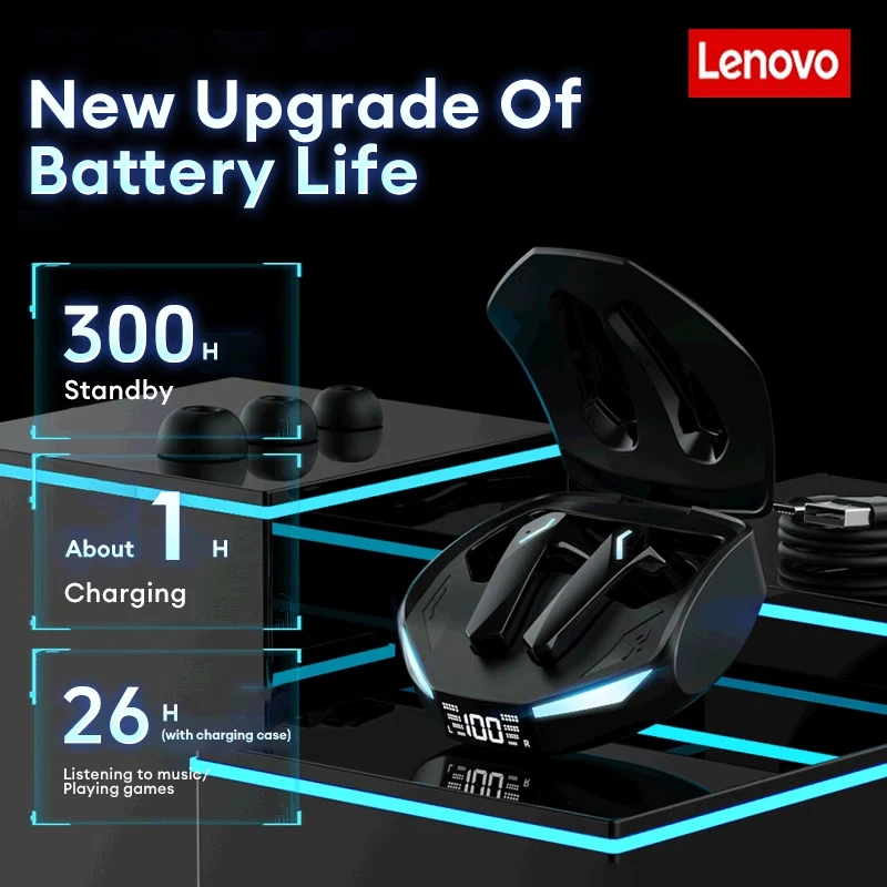 New Lenovo XT53 Wireless Bluetooth 5.4 Earphones LED Digital Display Waterproof Earbuds Noise Cancelling Gaming Headset - Image 5