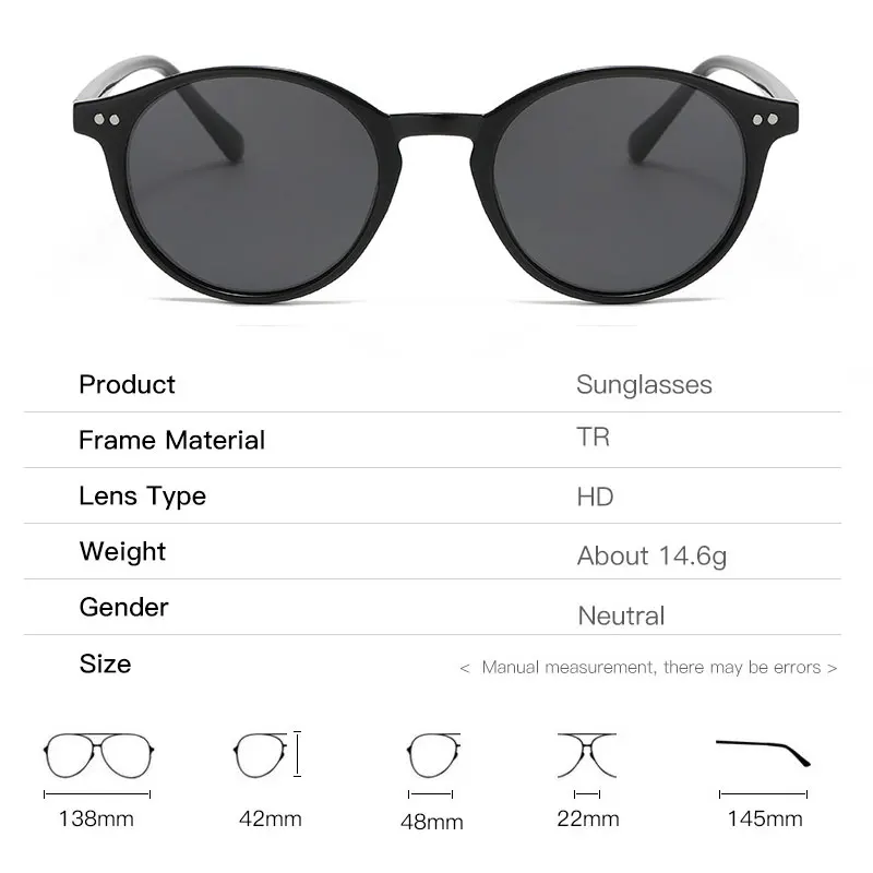 Retro Round Polarized Sunglasses Men Women Classic Leopard Frame Sun Glasses Fashion Black Driving Male Female Goggles UV400 - Image 4