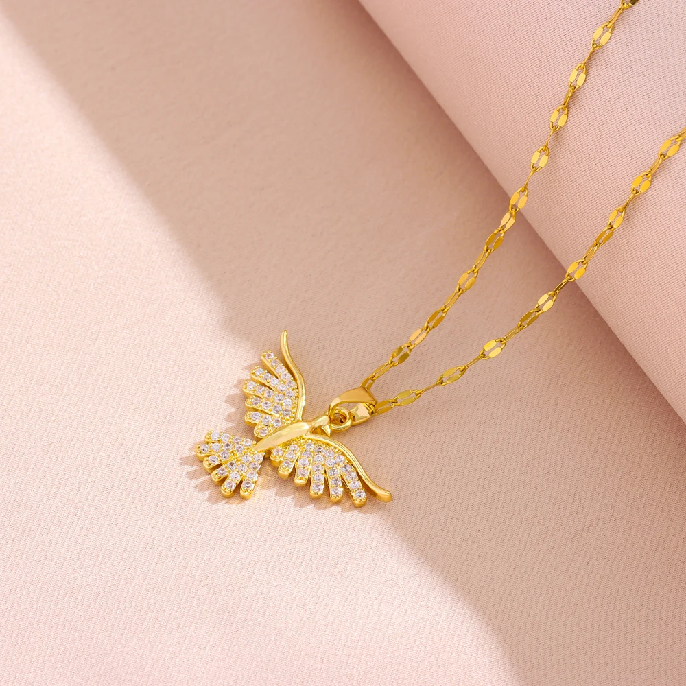 New Sparkly 18K Gold Plated Vintage Phoenix Pendant Necklaces For Women Retro Style Female Daily Wear Stainless Steel Neck Chain - Image 4