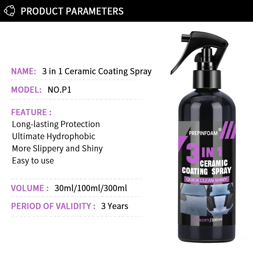 3 in 1 Car Ceramic Nano Coating Liquid Coatin Nano Crystal Hydrophobic Layer Polishing Paint Coating Agent Polish Nanos Coatings - Image 5