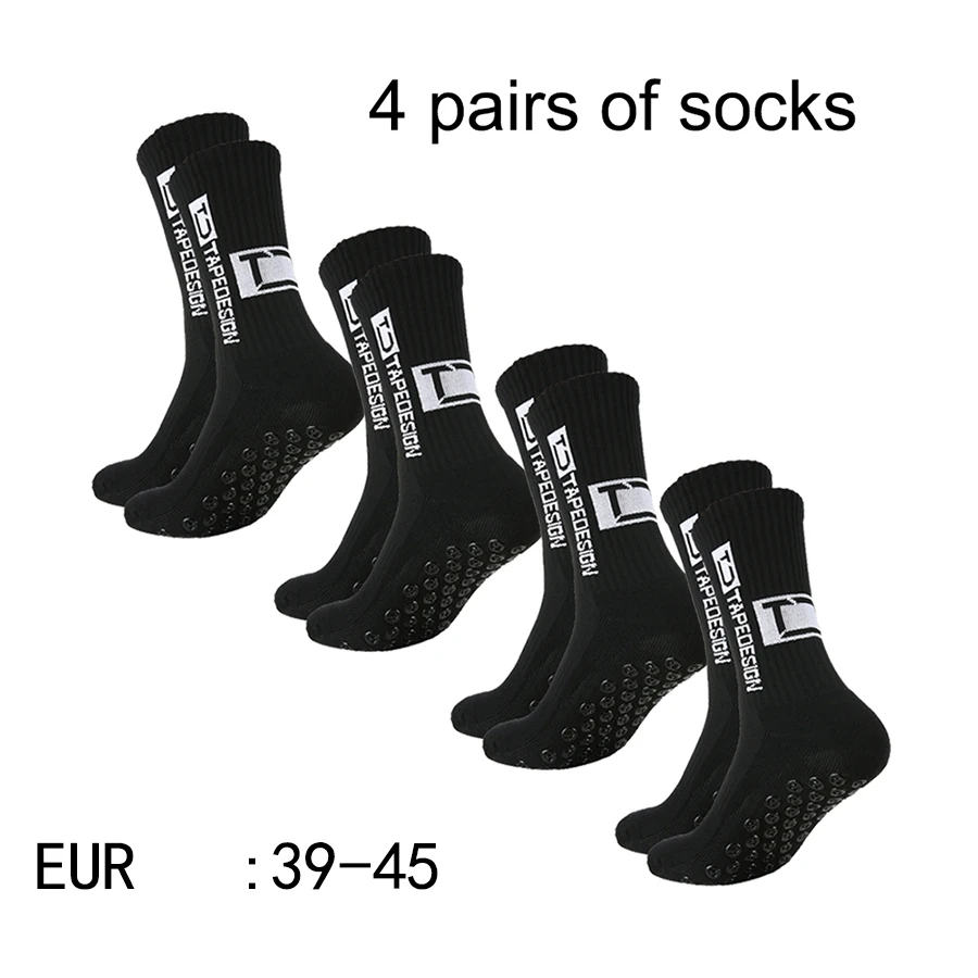 4 pairs of new TC mid tube glued football socks for sports training and competition, non slip and breathable socks - Image 2