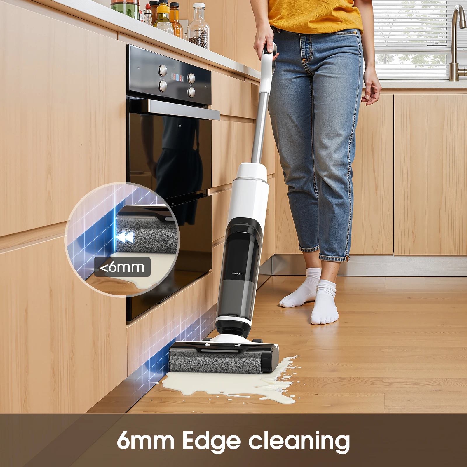 Lubluelu Wet Dry Vacuum Cleaner 3-in-1 Vacuum Mop Self-Cleaning 6mm Edge Cleaning Twin Blades for Pet Hair Power Floor Washer - Image 5