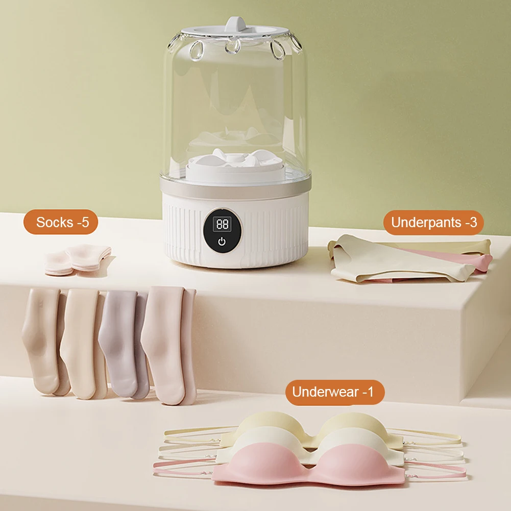 Mini Underwear Washer Rechargeable 1L Electric Socks Washing Machine Household Small Wireless Portable Laundry Underwear Cleaner - Image 2