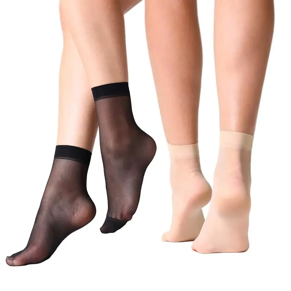 10pairs-50Pairs Transparent Summer Socks Ultrathin Women Nylon Ladies Female Short Ankle Meias Elastic Crystal Spring Silk Sox - Image 2