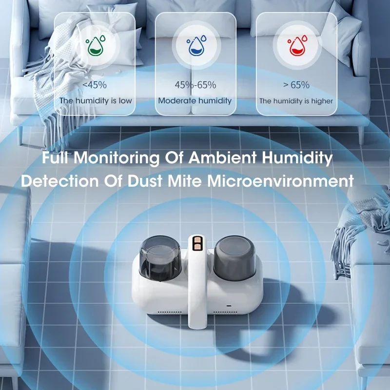 10Kpa Bed Mite Vacuum Cleaner 5-in-1 Cordless UV-C Light Ultrasonic Technology Strong Suction Low Noise for Dust Pet Hair - Image 4