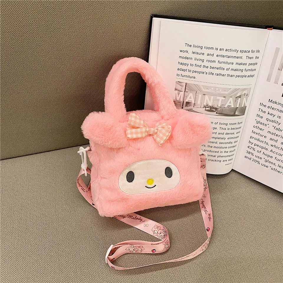 Sanrio Bag Kawaii Kuromi Cinnamoroll My Melody Cartoon Anime Plush Handbag Cosmetic Bag Travel Storage Bag Women Girl Gifts - Image 3