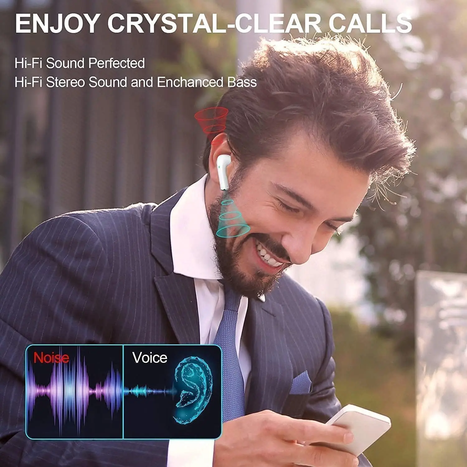 Original New True Wireless bluetooth Earphones noise cancelling headhone HiFi stereo earbuds for sports and game headset - Image 4