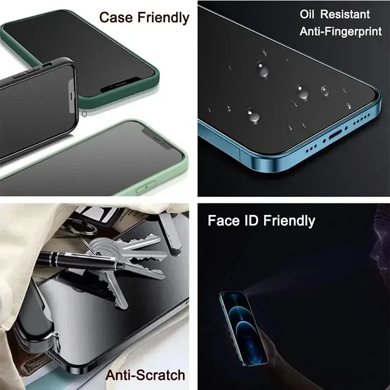 1-4Pcs Privacy Screen Protector for iPhone 14 13 12 11 15 Pro Max Mini 7 8 Plus Anti-spy Glass for IPhone 16 PRO X XR XS MAX SE - Image 4