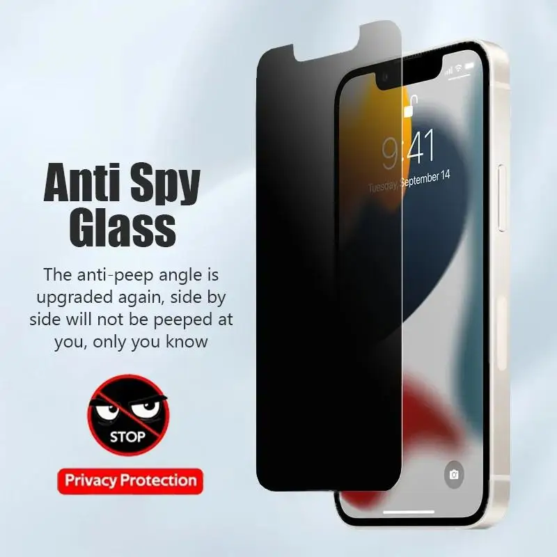 3PCS Anti-Spy Glass for IPhone 16 15 14 13 12 11 Pro Max Privacy Screen Protector for IPhone 13Mini 14 Plus 14Pro Glass 15 16E - Image 2