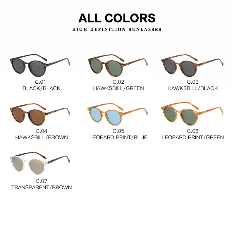 Retro Round Polarized Sunglasses Men Women Classic Leopard Frame Sun Glasses Fashion Black Driving Male Female Goggles UV400 - Image 5