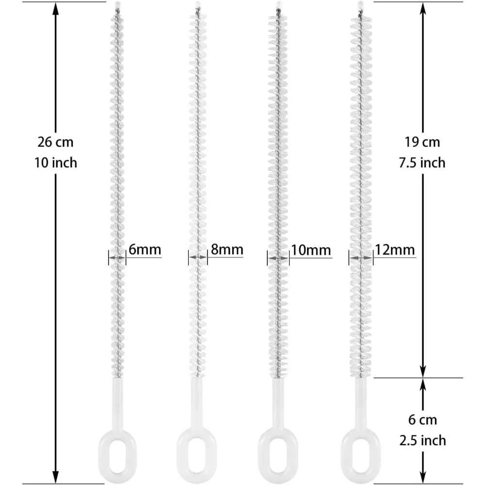 Heavy-Duty Straw Cleaning Brushes for Stanley Tumbler, 6mm & 10mm Straw Cleaning Brush for different straw sizes - 4 Pack - Image 2