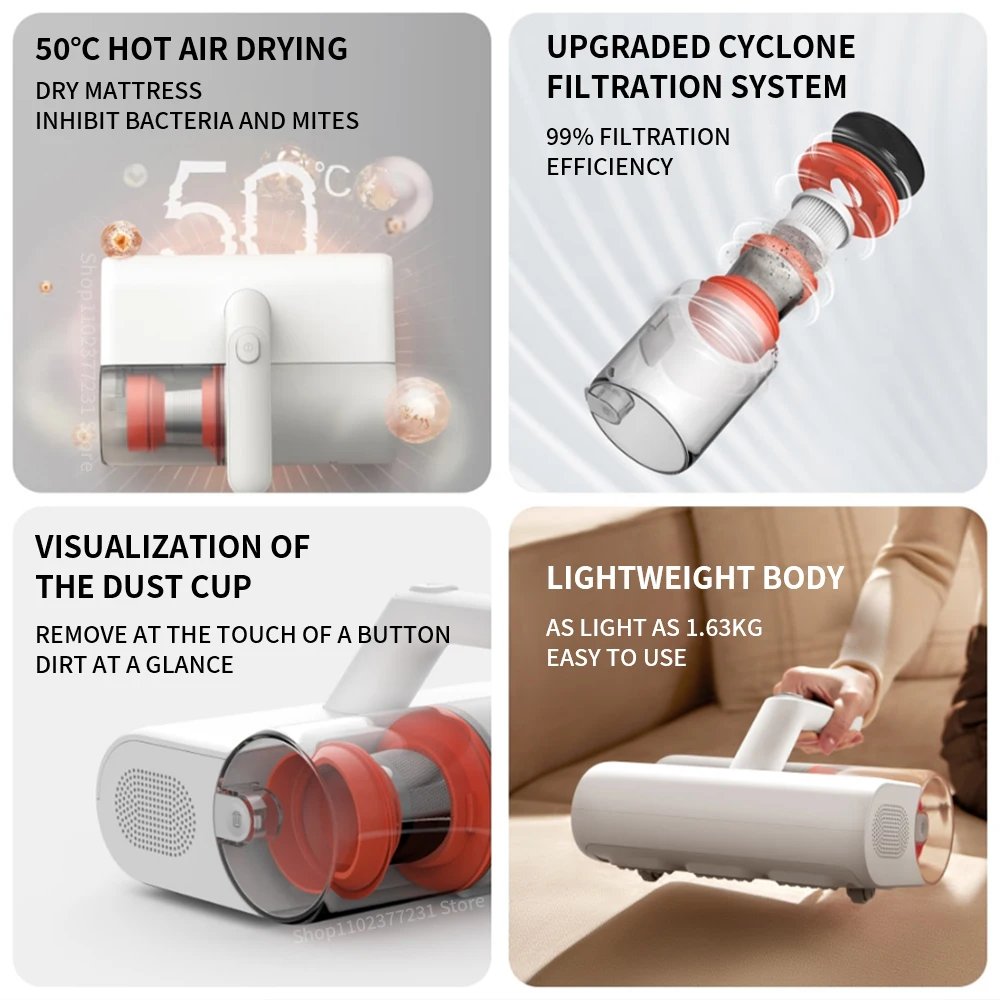 NEW 2024 XIAOMI MIJIA Mite Remover 2 For Home Bed Quilt UV Sterilization Disinfection Vacuum Cleaners 12kPa cyclone Suction - Image 3