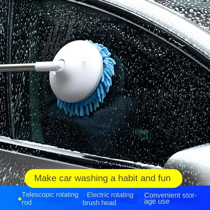 USB Rechargeable Portable Car Cleaning Machine New Wireless Electric Automatic Window Cleaner Telescopic Rod Mop for Wet and Dry - Image 2