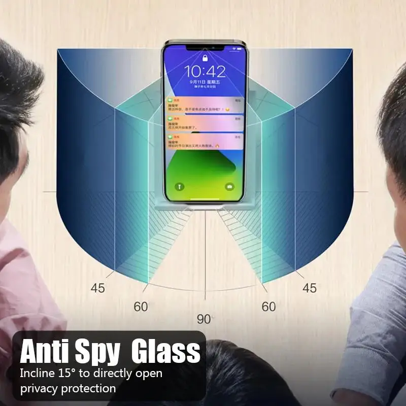 3PCS Anti-Spy Glass for IPhone 16 15 14 13 12 11 Pro Max Privacy Screen Protector for IPhone 13Mini 14 Plus 14Pro Glass 15 16E - Image 5