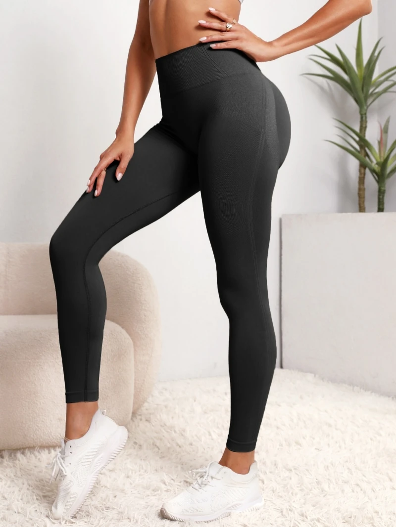 New High Waist Yoga Pants for Women - Tummy Control Leggings, Stretchy Soft Workout Running Pants, Comfortable Gym Sports Pants" - Image 3