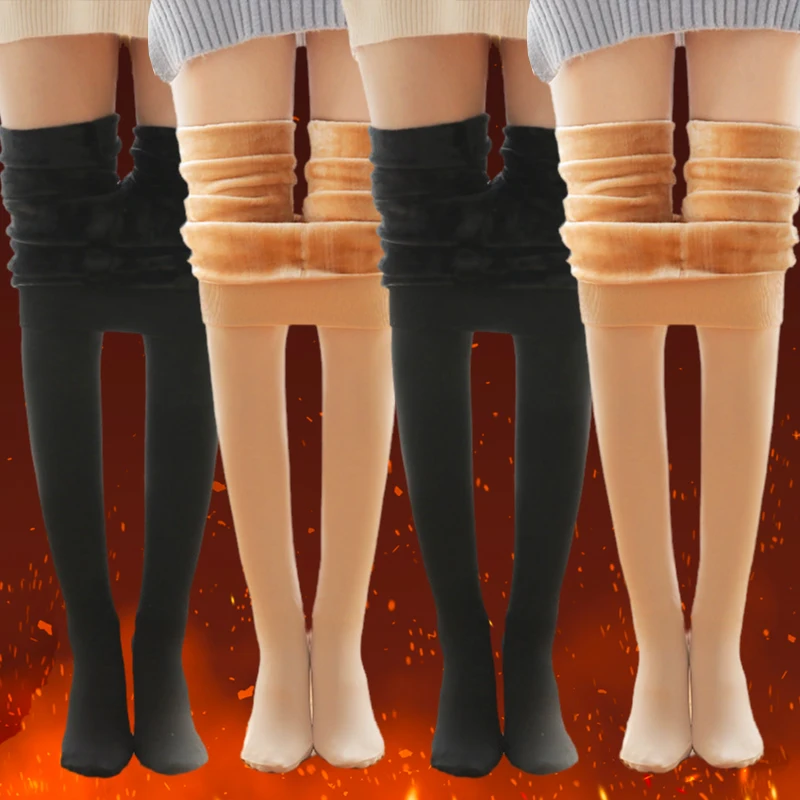 1/2pcs Fleece Lined Tights Women Thermal Pantyhose for Women Winter Panty Polar Skin Black Effect Stockings Women's Thermal Sock - Image 2