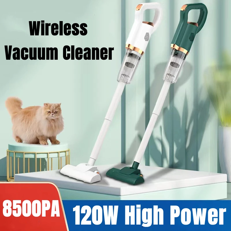 8500Pa high-power handheld wireless vacuum cleaner 120W household car dual-use vacuum cleaner, dust mite and dust cleaner