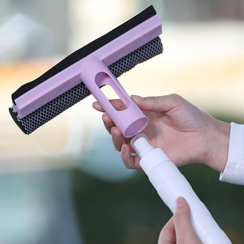 3 In 1 Window Cleaning Brush Glass Wiper for Bathroom Mirror Window With Spray Double-sided Window Cleaner Squeegee Wiper - Image 4