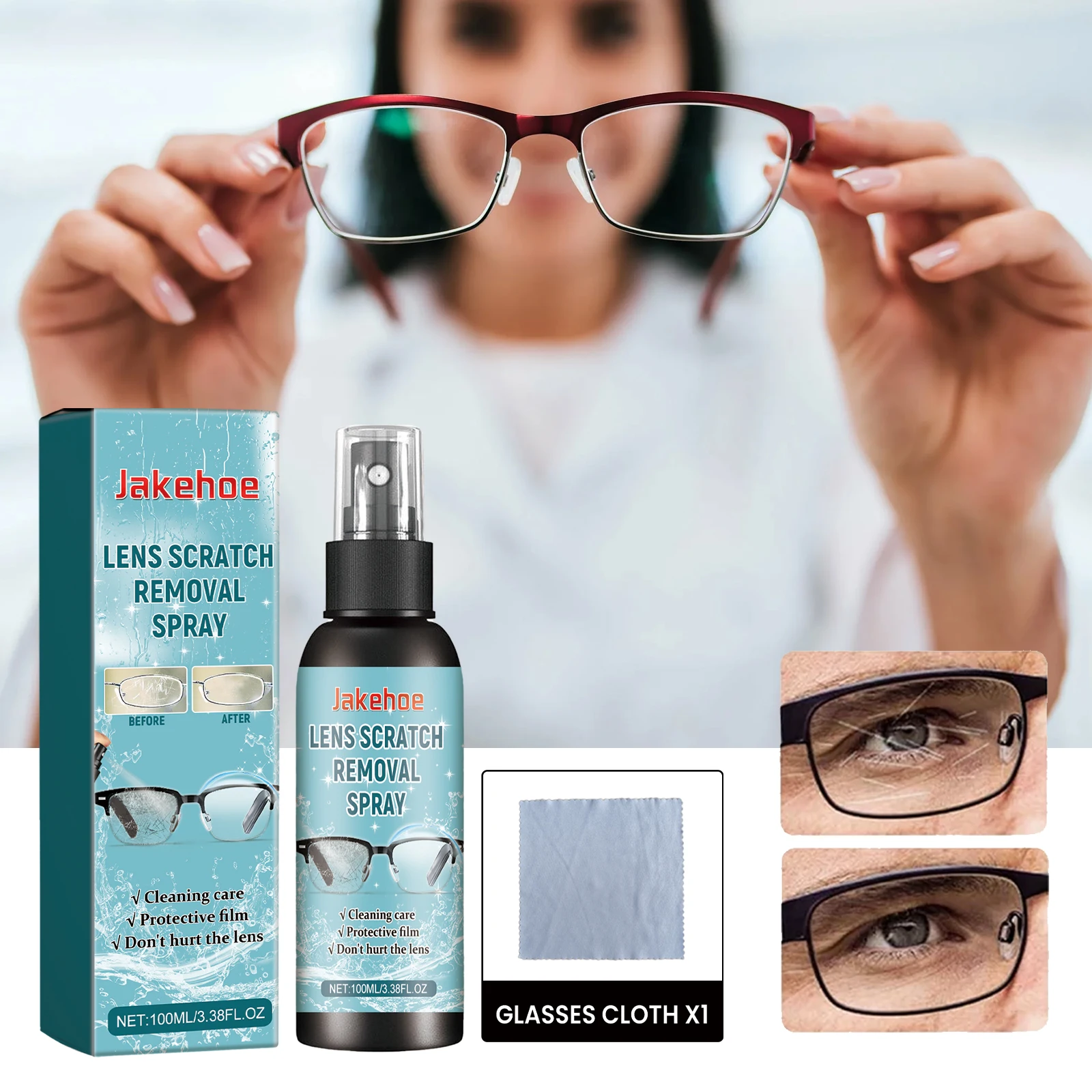 Glasses Lens Cleaner Spray Repairs Small Scratches And Abrasions Effectively Cleans Dirt Restores Lens Smoothness Anti Fog Oil