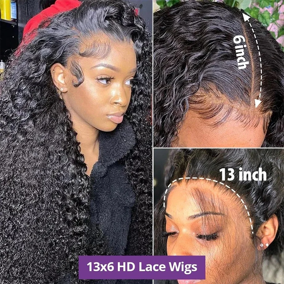 Curly Human Hair Wigs For Women Water Wave Lace Front Wig 13x4 13x6 Lace Frontal Deep Wave Wig 100% Human Hair Hd Lace Wigs - Image 3
