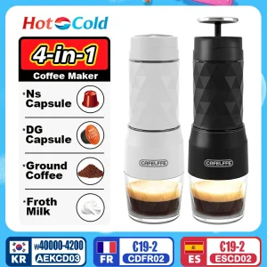 Cafelffe 3 In1 Portable Coffee Machine Hot/Cold Water Manual Espresso Maker For Capsule & Ground Hand Press Brewer hiking Travel