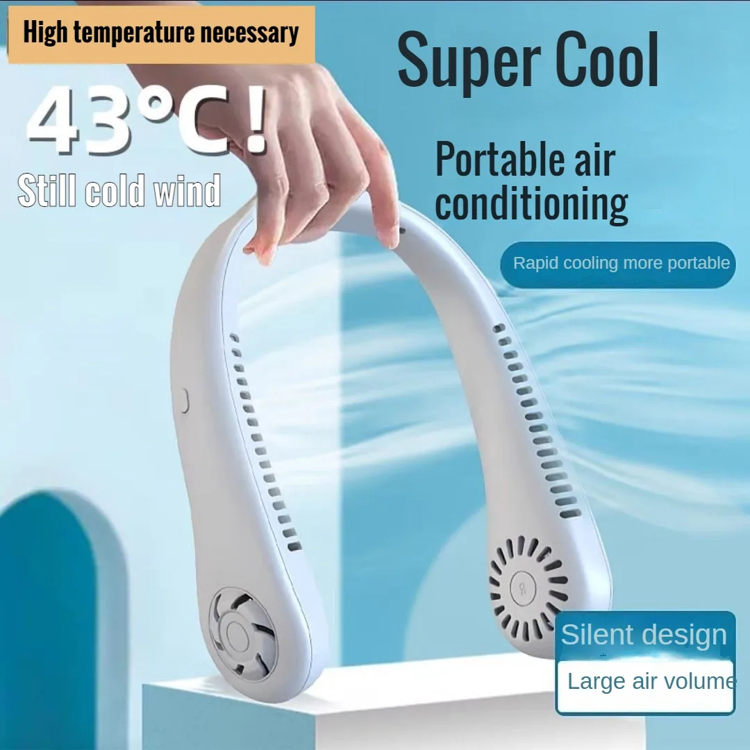 2025 Long endur New Mini Neck Mounted Fan Portable Bladeless Neck Rechargeable Air Cooler 3 Speed Mini Summer Sports Fan Outdoor - Image 4