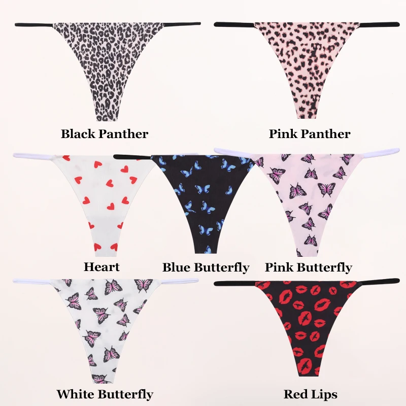 FINETOO 3Pcs Seamless Silk G String Leopard Women Panties Flower Bikini Sexy Thongs Female Comfortable Low-waist Lingerie XS-XL - Image 2