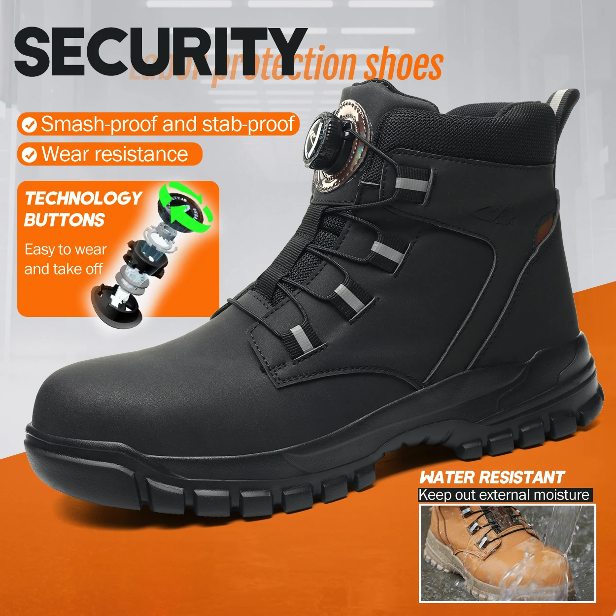 Waterproof Safety Boots Men Indestructible Steel Toe Work Boots Anti-smash Stab-resistant Safety Shoes Biker Botas Para Hombre - Image 4