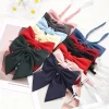 Students School Season Red Solid Bow Tie for Women Uniform Collar Butterfly Cravats Girls Bowties JK Shirt Dress Neck Wear Ties