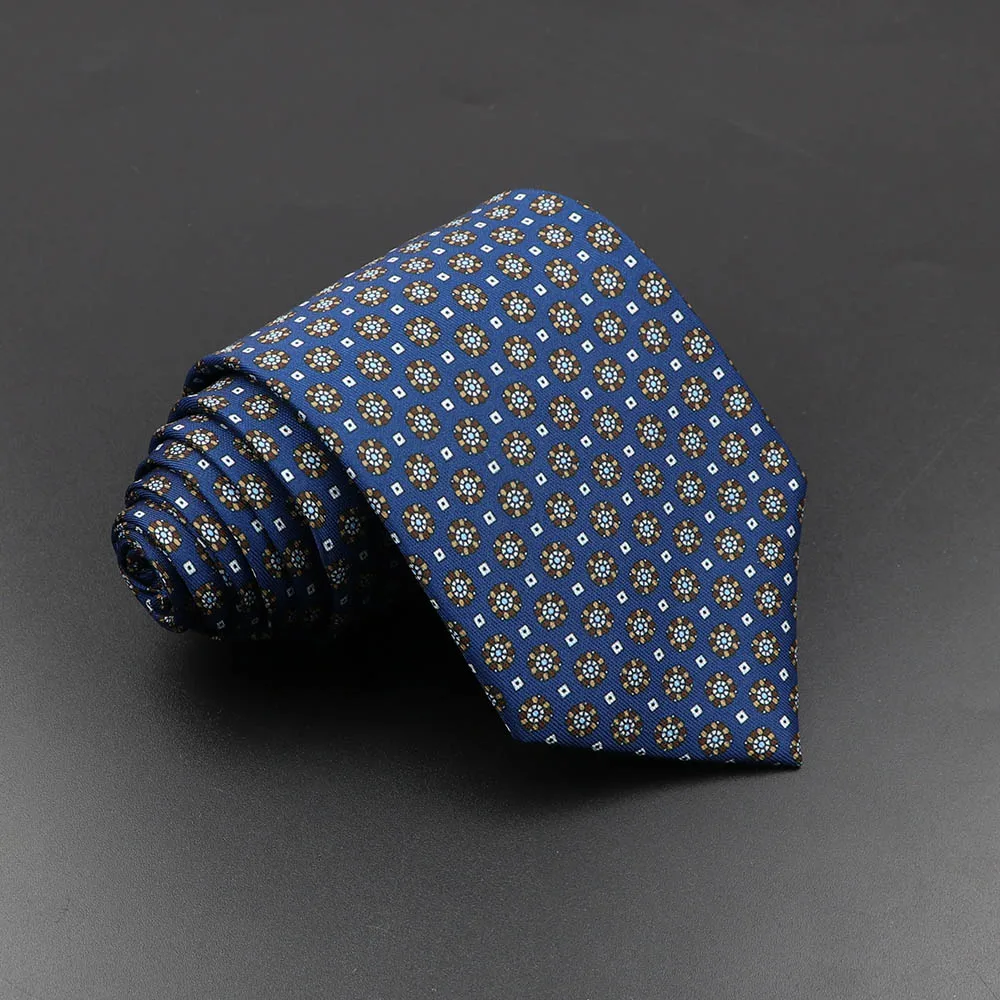 Men's Fashion Silk Tie 7.5cm Soft Novelty Necktie Blue Green Orange Color Ties For Men Dot Floral Bowtie Wedding Business Gift - Image 4