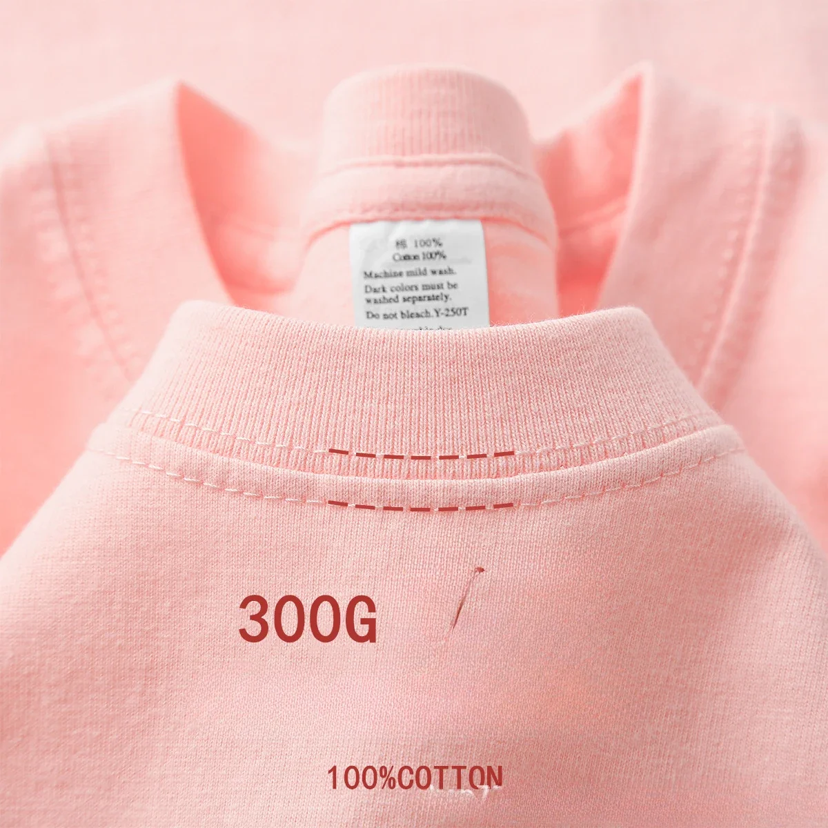 300g Cotton T Shirts Men Short Sleeved Heavyweight Summer Round Neck Loose Breathable Shirt for Men Women Basic Tee - Image 6