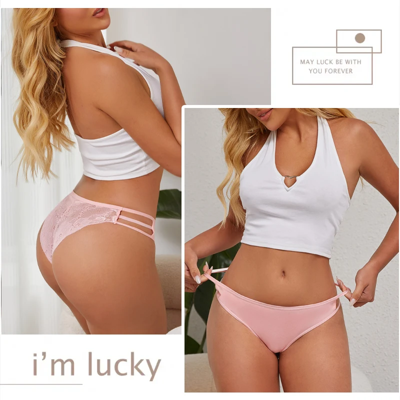 3PC/Set Women's Sexy Floral Lace Panties Low Rise Hollow Out Briefs Transparent Underwear Female Elastic Straps Soft Lingerie - Image 3