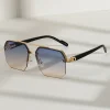 Men’s Metal Sunglasses Square Half Frame Rice Nails Casual Trend Personality Retro Fashion Outdoor Sports Eyeglasses