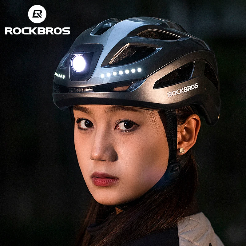 ROCKBROS Bicycle Light Helmet Type-C Charging Cycling Helmet Rechargeable Adjustable MTB Safely Mountain Road Scooter Helmet - Image 6