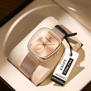 POEDAGAR Luxury Fashion Elegant Ladies Watch Waterproof Watch for Woman Mesh Stainless Steel Quartz Women’s Watches Female Reloj