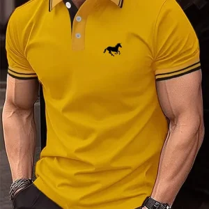 New Men’s T-shirt Classic Short sleeved Polo Shirt Summer Top Casual T-shirt Button Lapel Super Large S-3XL Casual Polo Shirt