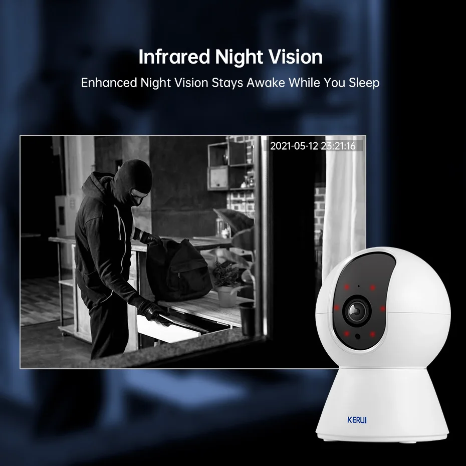 KERUI 5MP 4K Tuya Smart Mini WiFi IP Camera Indoor Wireless Home Security AI Human Detect CCTV Surveillance Camera Auto Tracking - Image 6