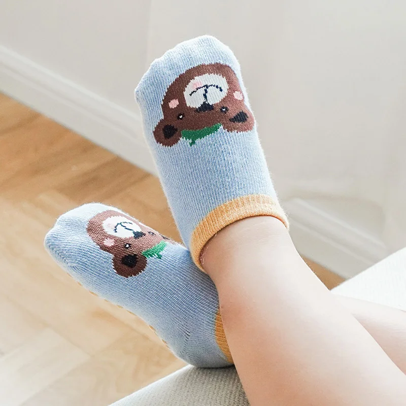 6 Pairs Kids Cotton Socks Cute Cartoon Animal Pattern Comfy Breathable Baby Non-slip Floor Socks - Image 5