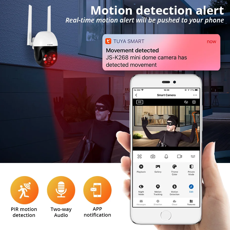Fuers 8MP 4K IP Camera Tuya Smart Outdoor Home Security Auto Tracking AI Human Detection Camera WIFI CCTV Surveillance Camera - Image 3