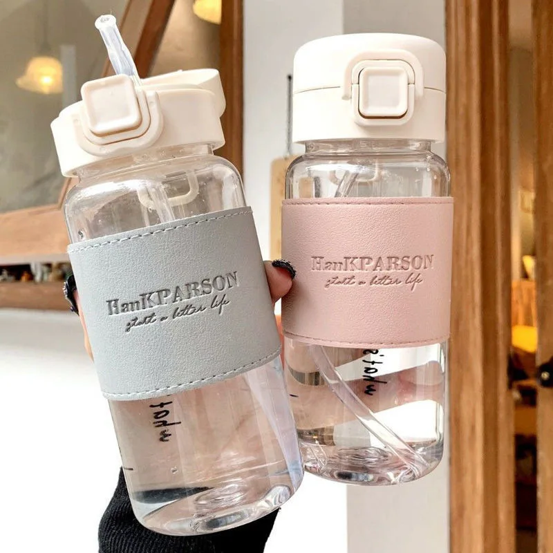 500ml Creative Water Bottle with Straw Portable Plastic Pop-Up Cover Water Cup for School Kids Leak-Proof Cute Drinking Bottle - Image 5