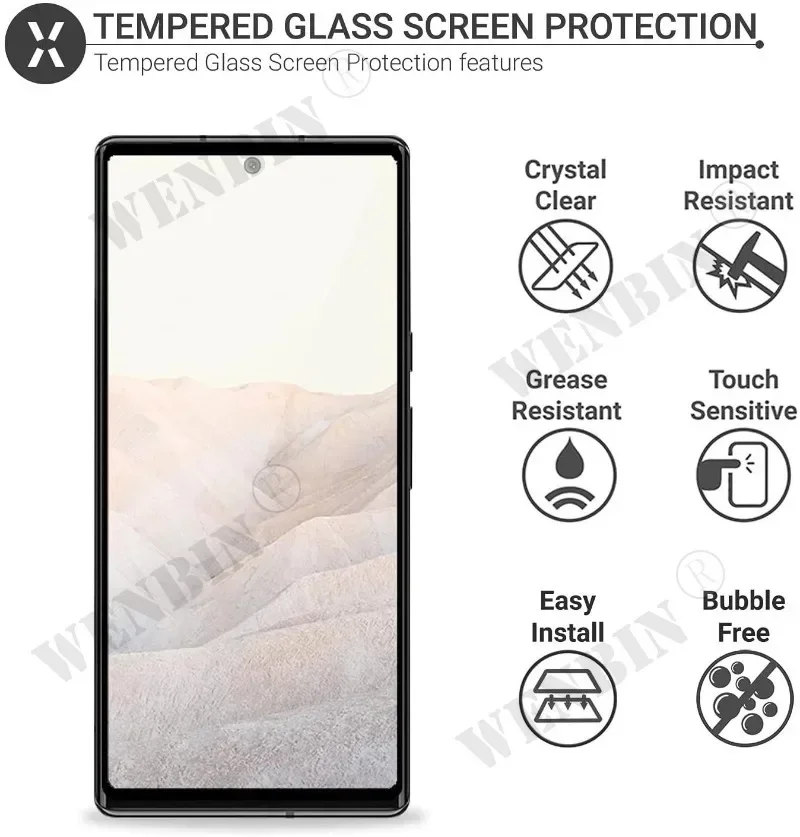 3 Pcs Tempered Glass For Google Pixel 10 9 8 7 6 Pro XL 7A 5A 3 XL Curved Full Cover Screen Protector - Image 2